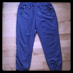 🦋 JCrew blue and white harem pants sz 10